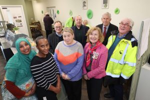 Lord-Lieutenant, Lucy Winskell OBE, pictured alongside her Deputy Lieutenants and staff at the Wicker Chair Coffee House and Bistro.